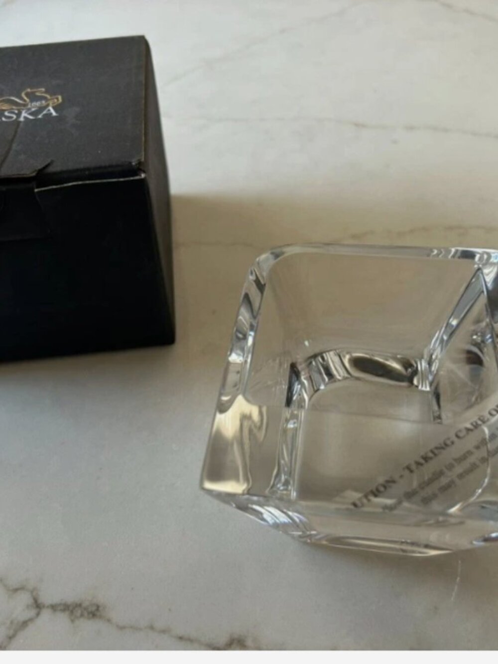 Rogaska Crystal Contemporary Votive Candle Holder New in Box